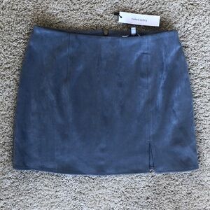 Naked Zebra faux suede blue grey mini skirt-Medium